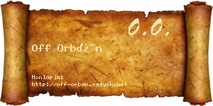 Off Orbán névjegykártya